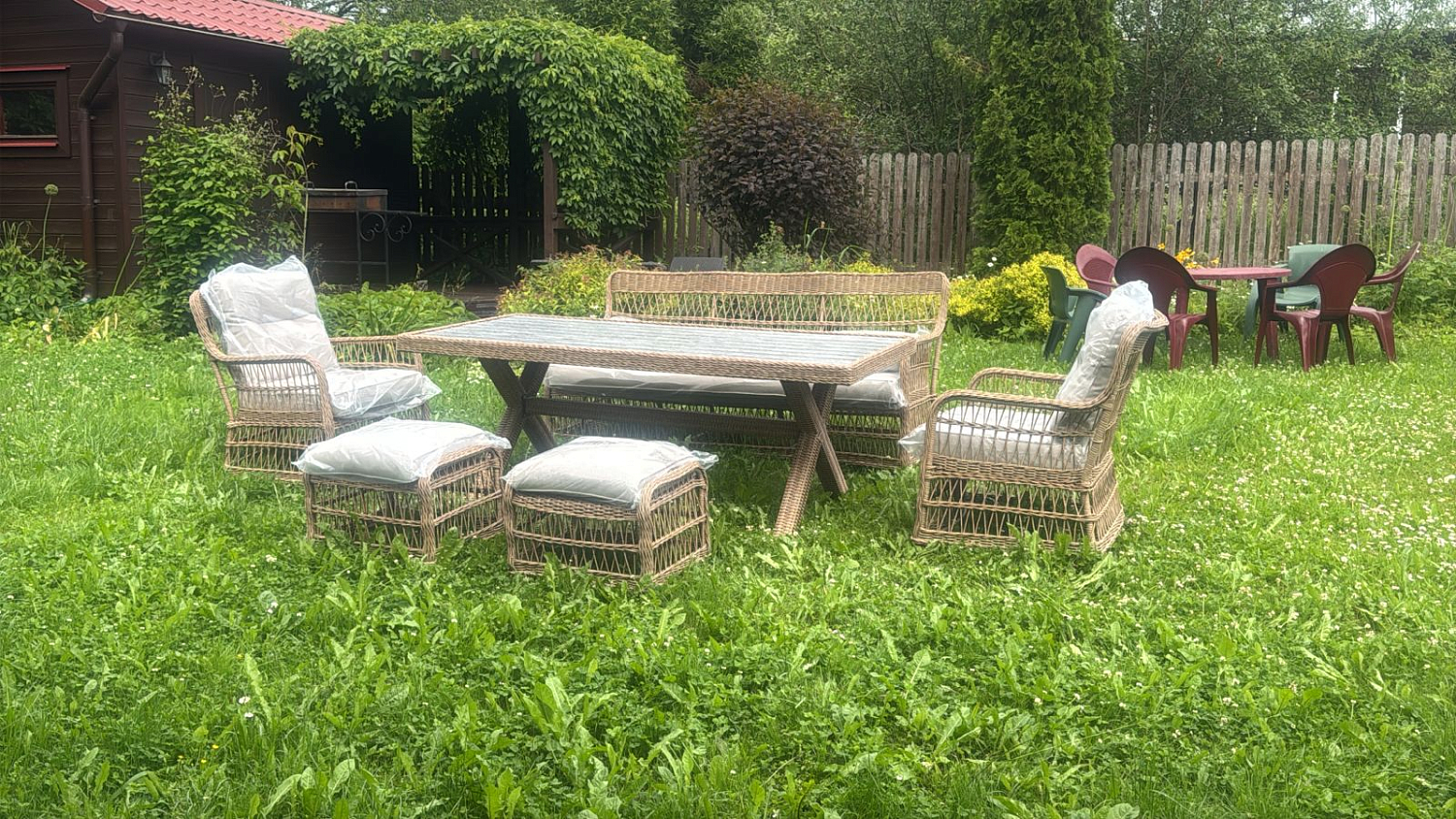 Комплект из искусственного ротанга Royal Family ALBERT соломенный в Дмитровском районе